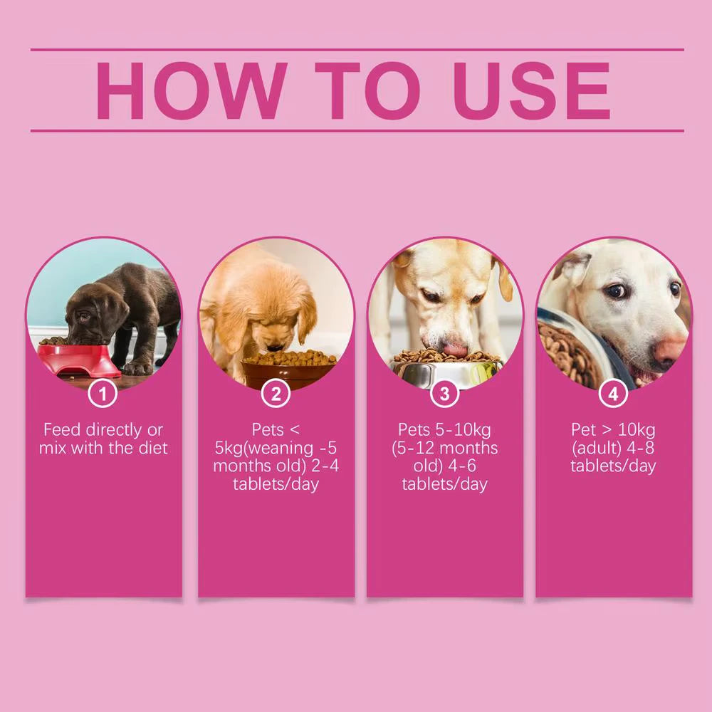 Probiotic for Dogs - Enhance Gut Health & Coat Shine - 80 Tablets