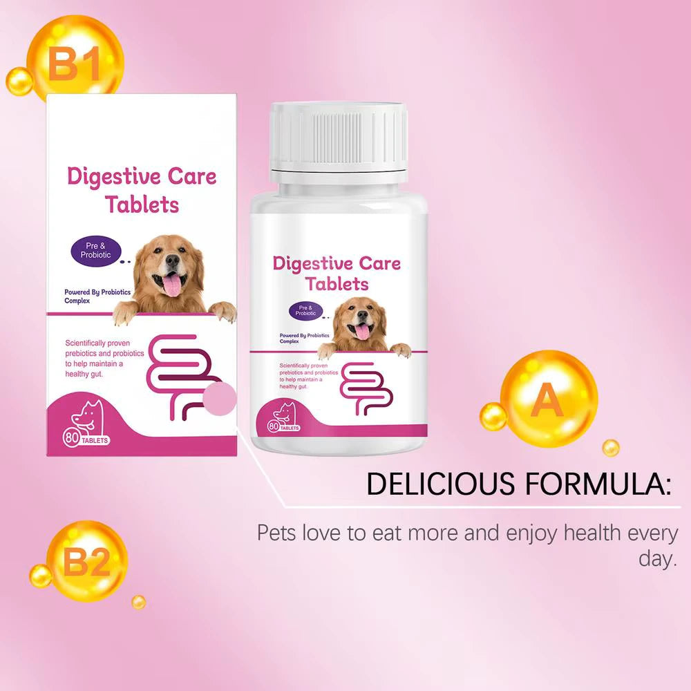 Probiotic for Dogs - Enhance Gut Health & Coat Shine - 80 Tablets
