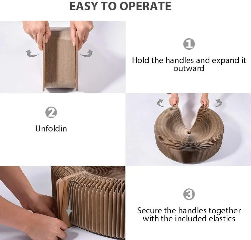 Cat Scratcher and Lounge Bed - Collapsible & Eco-Friendly Design