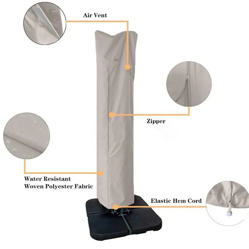 Outdoor Patio Umbrella Cover, UV Resistant, Waterproof Design