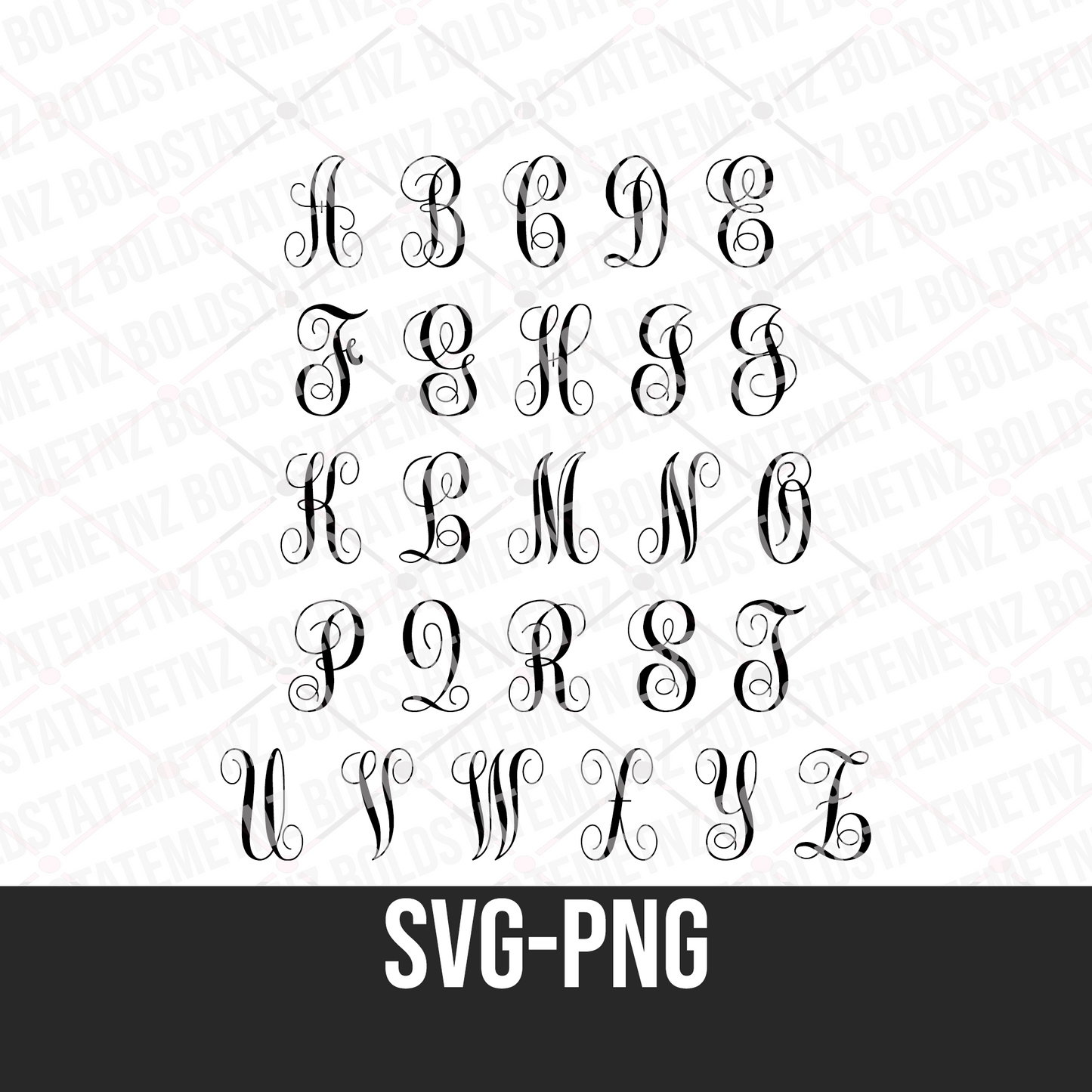 Monogram SVG & PNG | Monogram Initials Font | Clip Art | Cricut | Silhouette Cameo