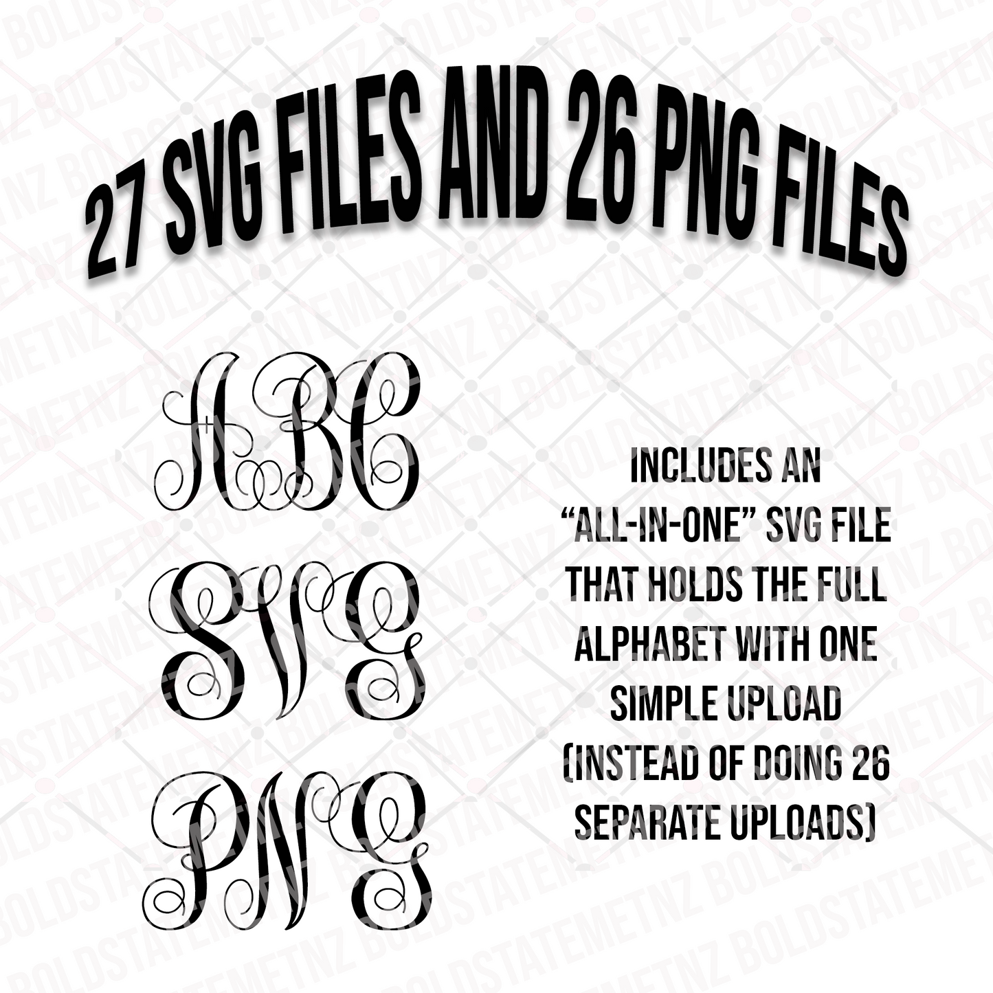 Monogram SVG & PNG | Monogram Initials Font | Clip Art | Cricut | Silhouette Cameo