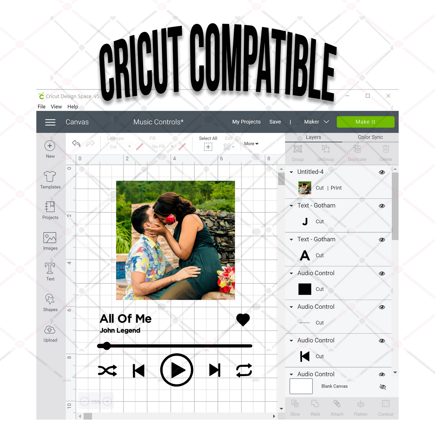 Music Player SVG | Audio Player SVG | Cricut Compatible | Custom Song Art | Track Display SVG