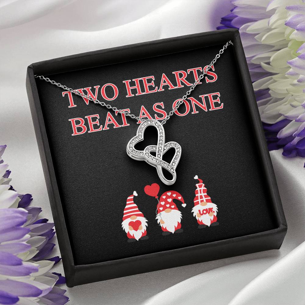Two Hearts Beat As One Valentine Necklace