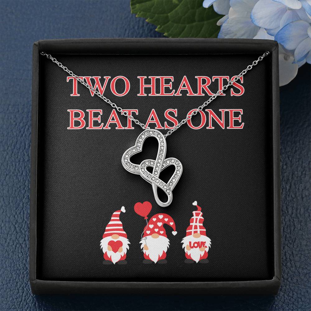 Two Hearts Beat As One Valentine Necklace