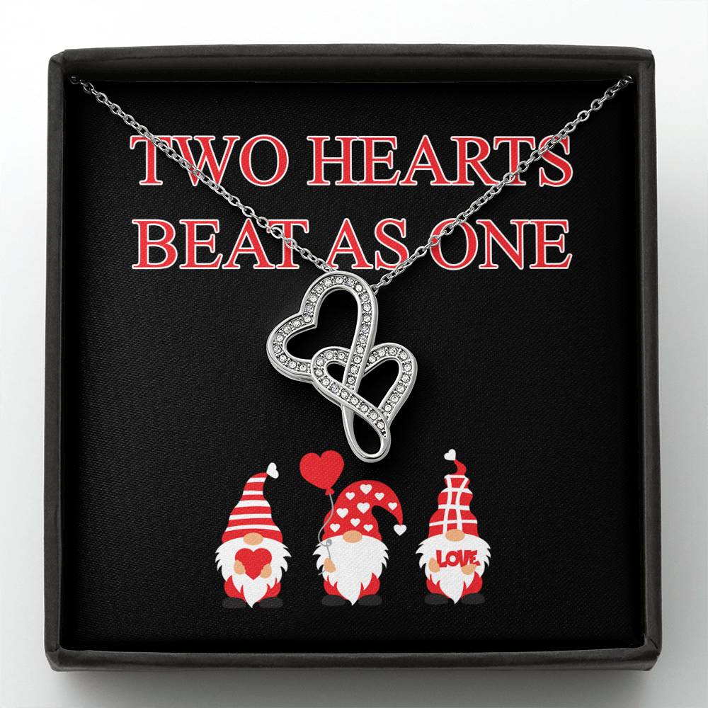 Two Hearts Beat As One Valentine Necklace