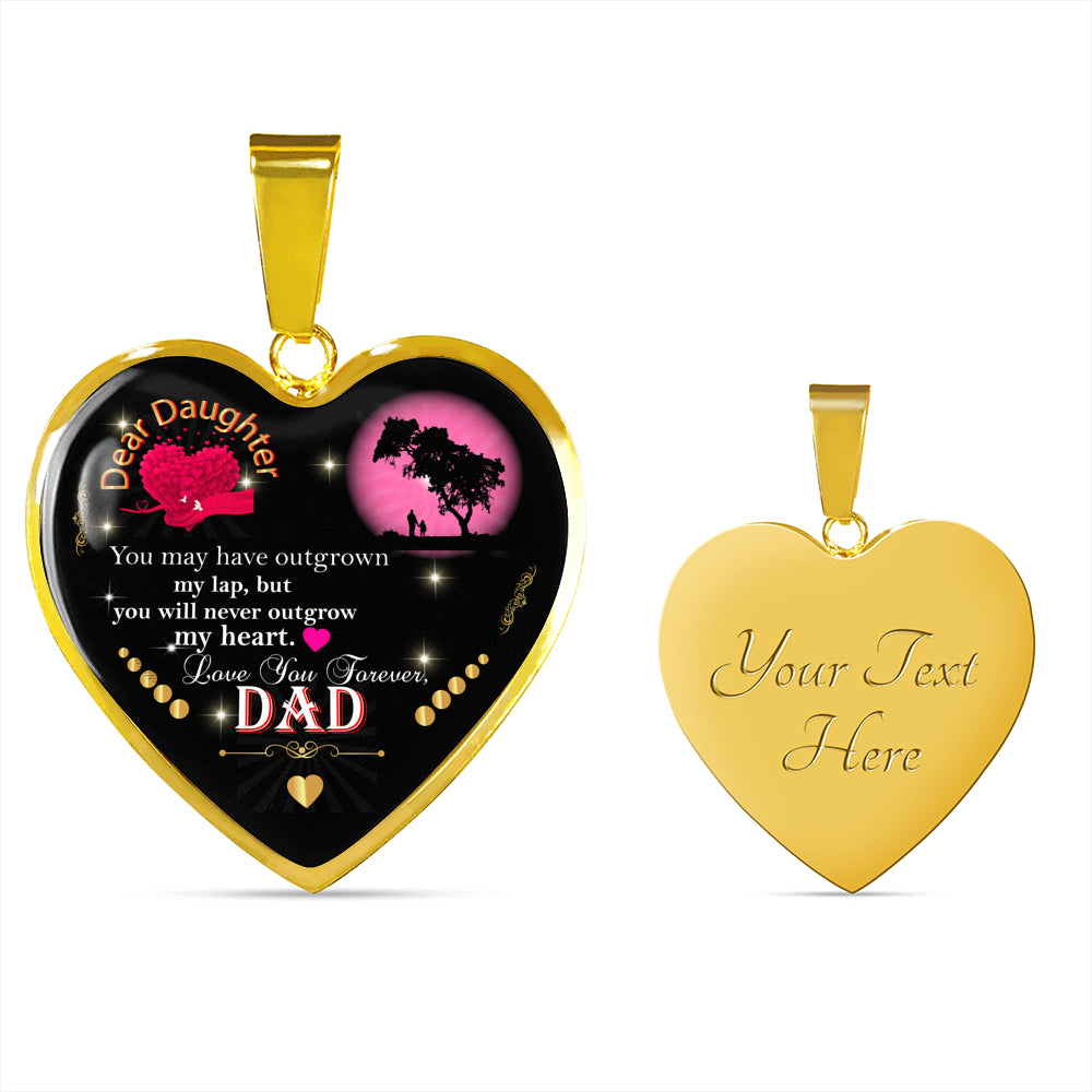 Daughter Gift From Dad Necklace | 18"-22" Adjustable Heart Pendant Daughter Gift | Optional Personalized Engraving