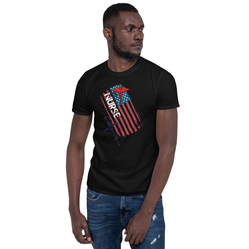 American Nurse Short-Sleeve Unisex T-Shirt | USA Nurse Tee
