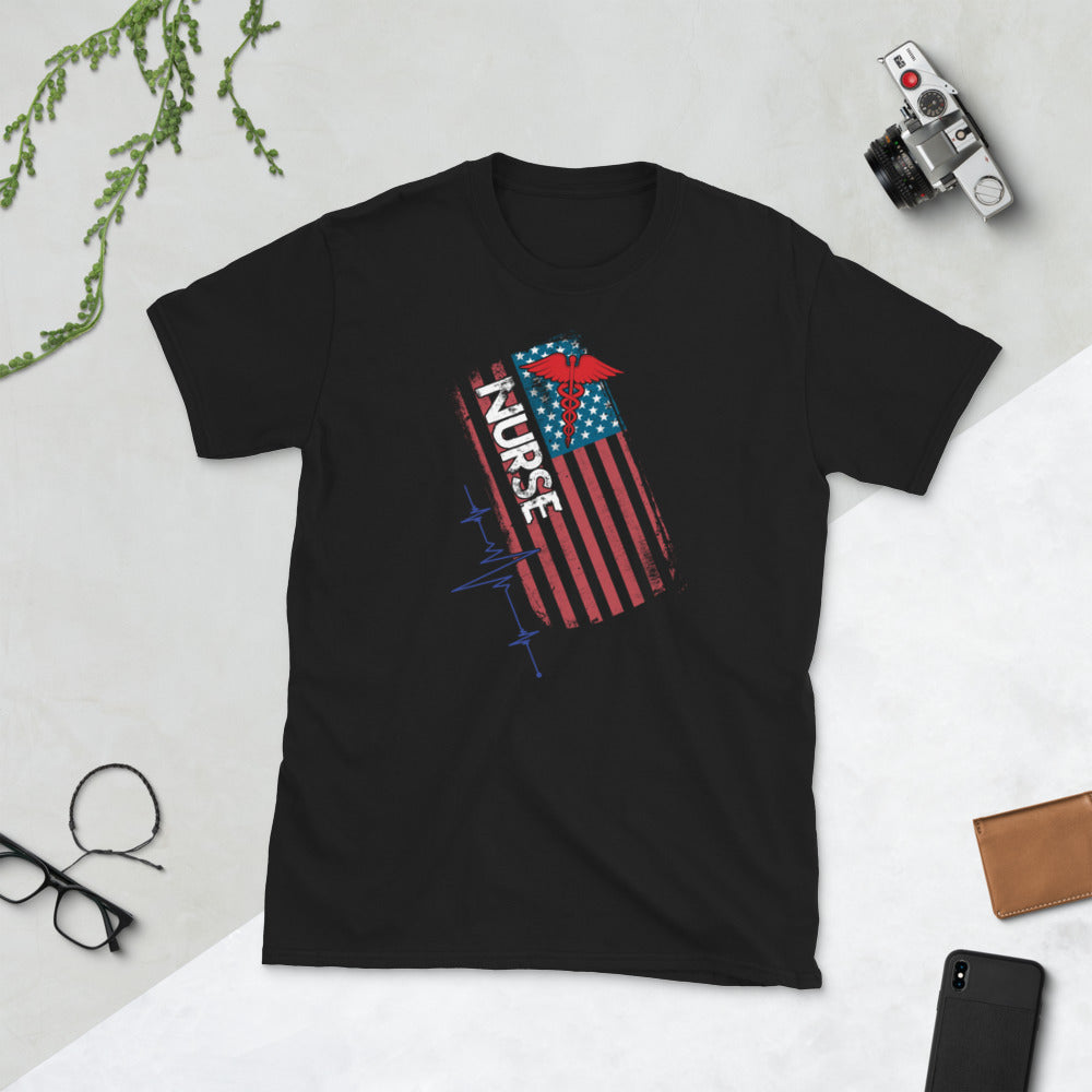 American Nurse Short-Sleeve Unisex T-Shirt | USA Nurse Tee