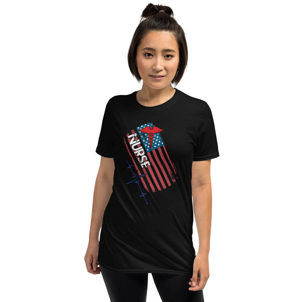 American Nurse Short-Sleeve Unisex T-Shirt | USA Nurse Tee