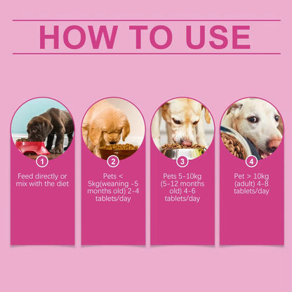 Probiotic for Dogs - Enhance Gut Health & Coat Shine - 80 Tablets