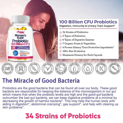 Women's RAW Probiotic and Prebiotic (100 Billion CFU)