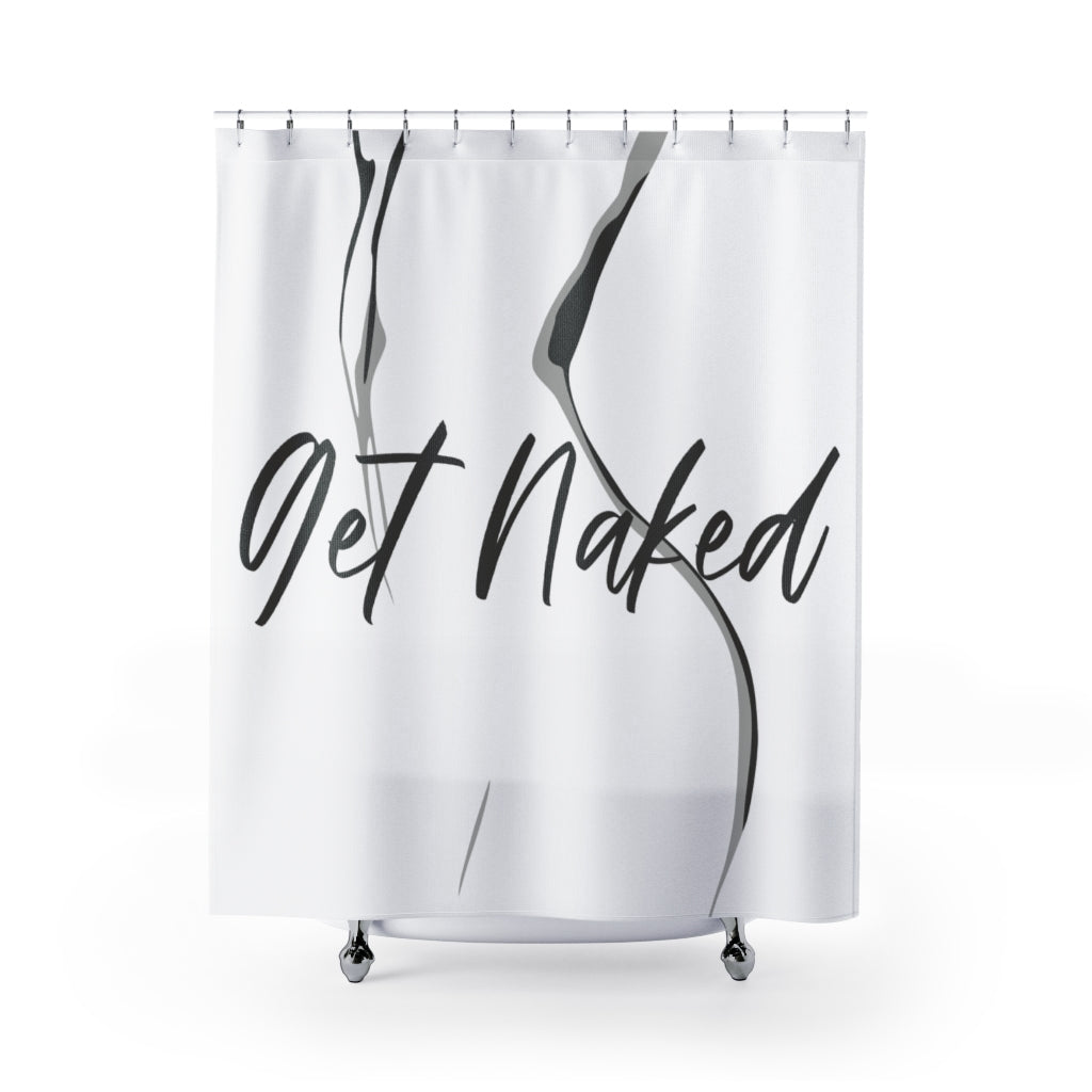 Get Naked Shower Curtain | Unique Gift Ideas | Shower Decor | Bathroom Decor | Bath Curtain | 74x71 Inches