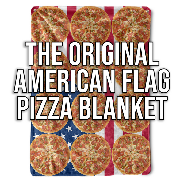 The Original American Flag Pizza Blanket | Sherpa Fleece | 50"x60"