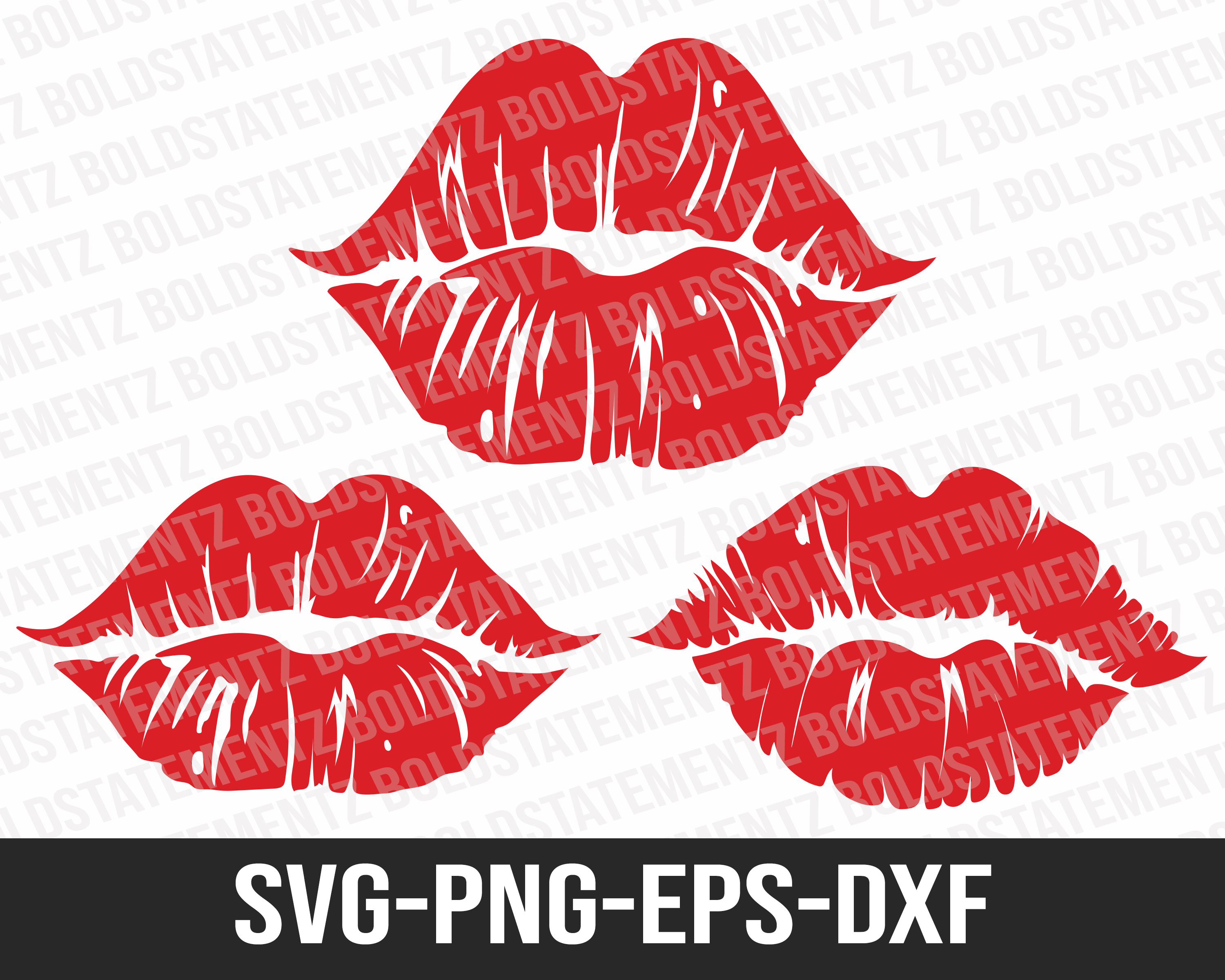 Lips Kiss SVG | Lips SVG | Cricut and Silhouette Cut Files | Valentines SVG | 3 Variations