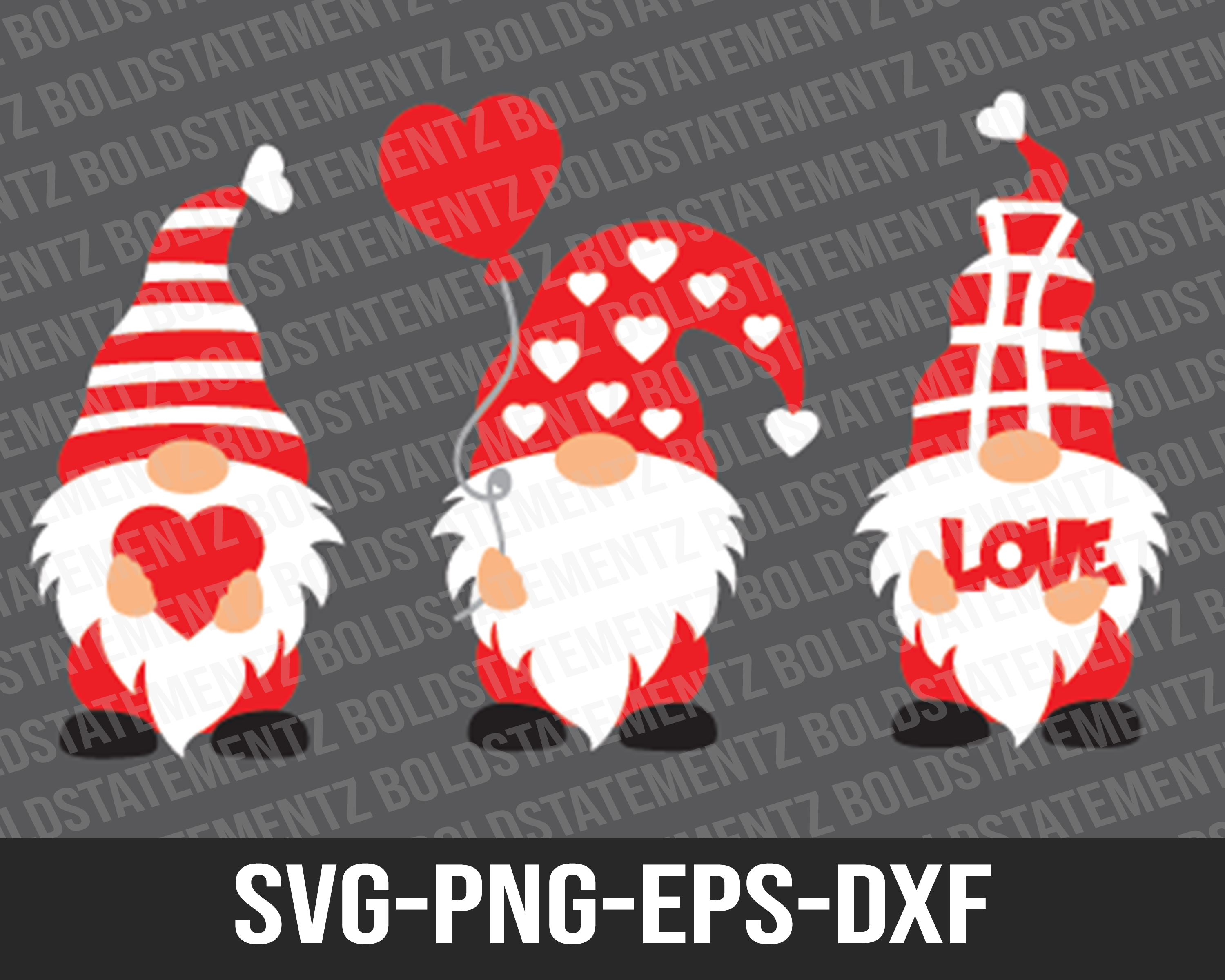 Cute Valentines Gnomes SVG | Valentines SVG | Gnomes SVG | SVG Cutting File for Cricut | SVG DXF PNG EPS