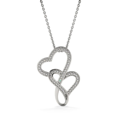 Daughter Gift From Mom Necklace | 18"-22" Double Heart Pendant Daughter Gift