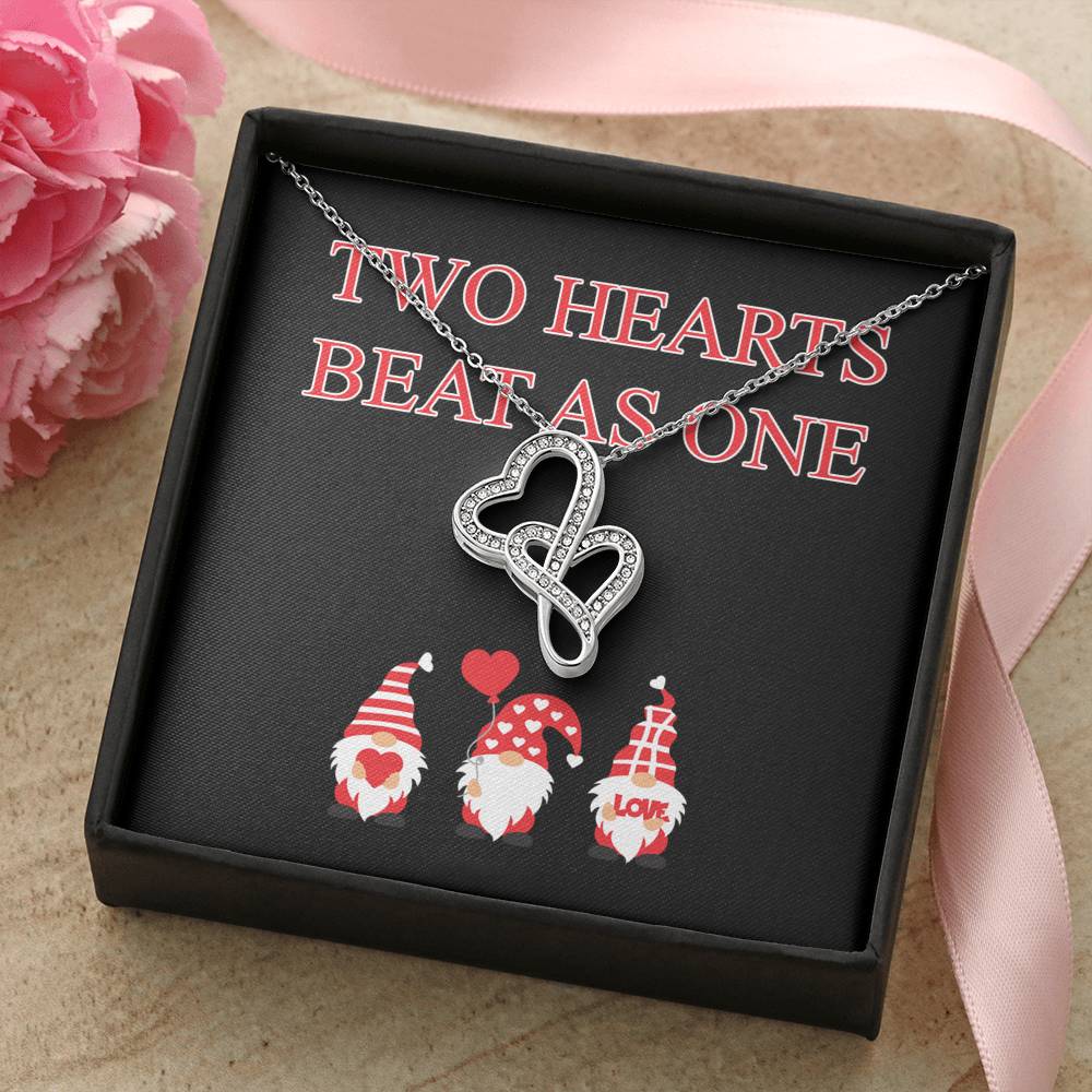 Two Hearts Beat As One Valentine Necklace