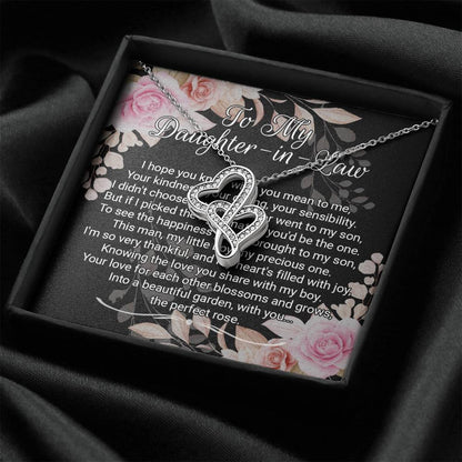 Daughter-In-Law Gift Necklace: Wedding Gift, Jewelry From Mother-In Law, Gift for Bride Double Heart Necklace