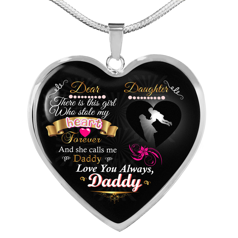 Daughter Gift From Dad Necklace | 18"-22" Adjustable Heart Pendant Daughter Gift | Optional Personalized Engraving