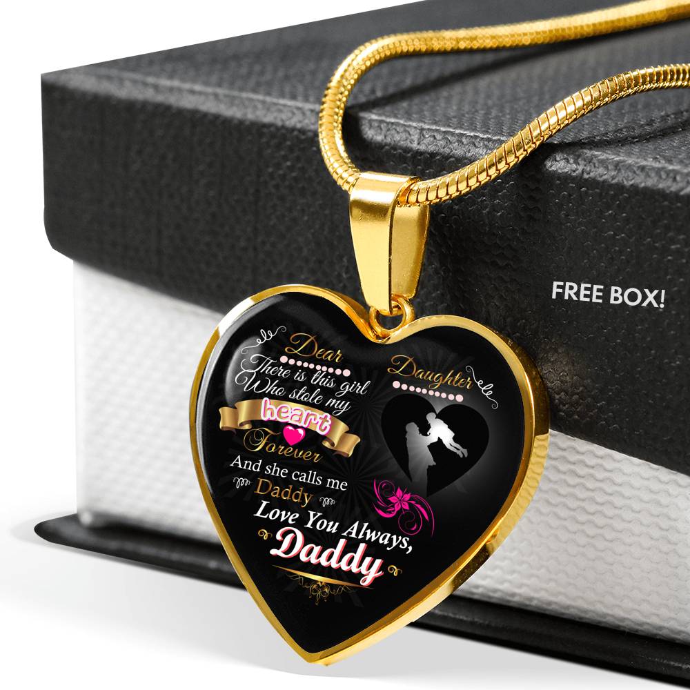 Daughter Gift From Dad Necklace | 18"-22" Adjustable Heart Pendant Daughter Gift | Optional Personalized Engraving