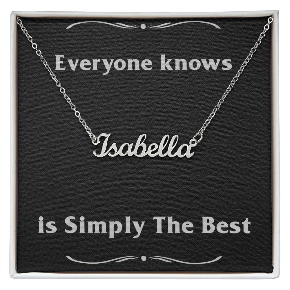 Personalized Name Necklace • Polished Stainless Steel Name Necklace with Adjustable Cable Chain • Perfect Gift for Her • Personalized Gift
