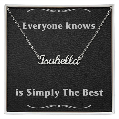 Personalized Name Necklace • Polished Stainless Steel Name Necklace with Adjustable Cable Chain • Perfect Gift for Her • Personalized Gift