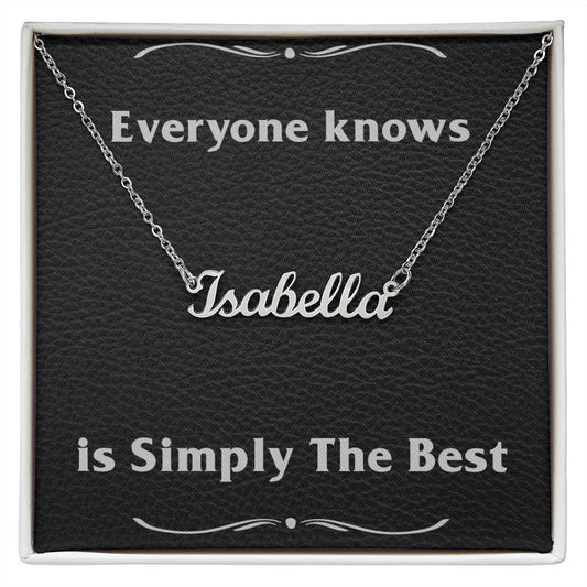 Personalized Name Necklace • Polished Stainless Steel Name Necklace with Adjustable Cable Chain • Perfect Gift for Her • Personalized Gift