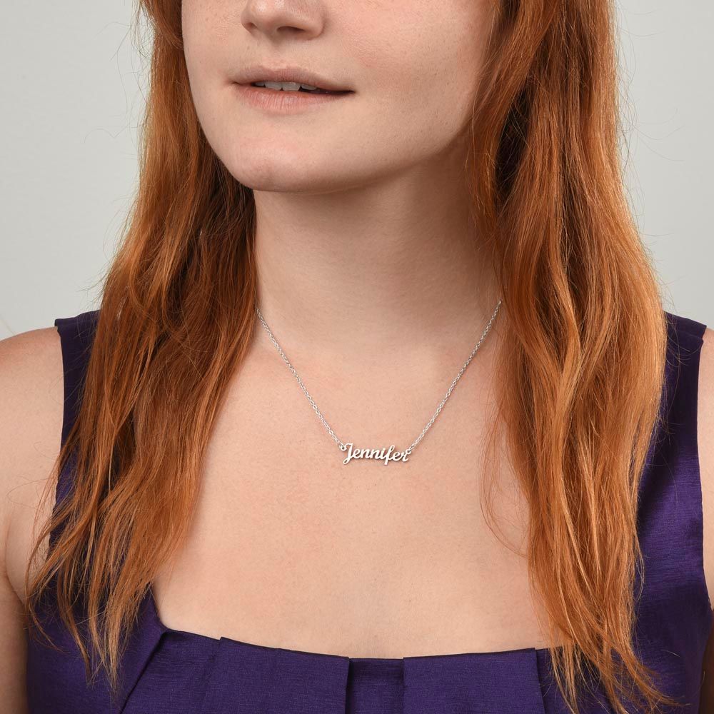 Personalized Name Necklace • Polished Stainless Steel Name Necklace with Adjustable Cable Chain • Perfect Gift for Her • Personalized Gift