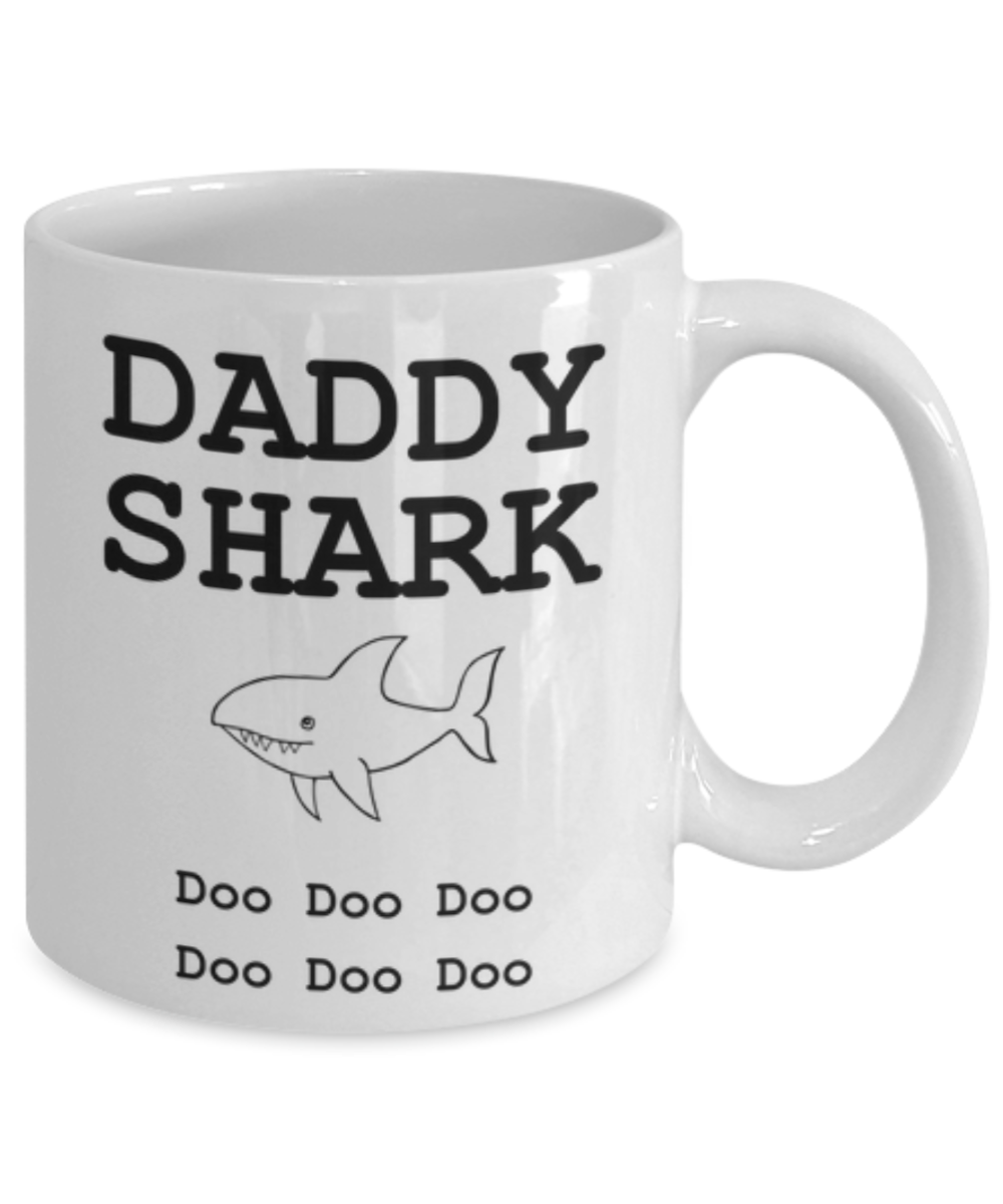 Daddy Shark Funny Coffee Mug-Father's Day/Birthday/Christmas/Holiday Present Idea From Daughter or Son