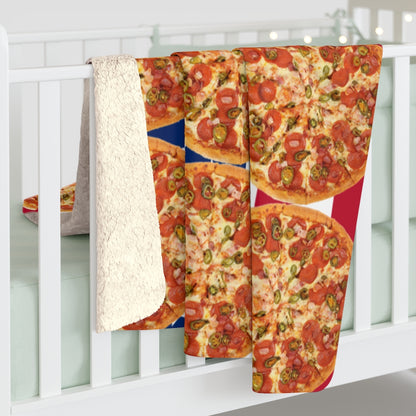 The Original American Flag Pizza Blanket | Sherpa Fleece | 50"x60"