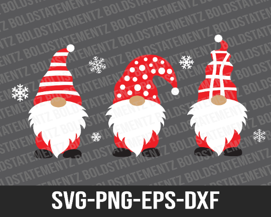 Cute Christmas Gnomes SVG | Christmas SVG | Gnomes SVG | SVG Cutting File for Cricut | SVG DXF PNG EPS