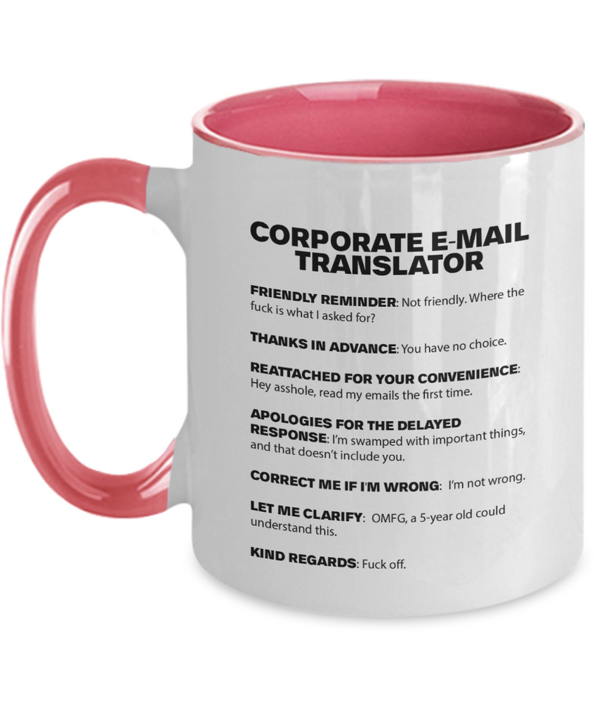 Corporate Email Translator Mug | Funny Work Mug | Co-Worker Gift | 11oz