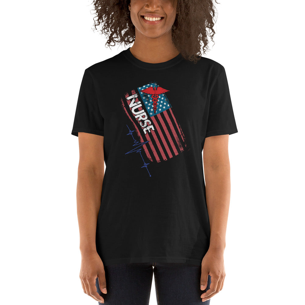 American Nurse Short-Sleeve Unisex T-Shirt | USA Nurse Tee